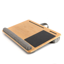 Nouveau coucher de bambou en bois paresseux pour ordinateur portable de support de support pour ordinateur portable avec rangement